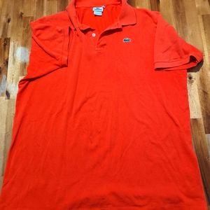 Lacoste Crocodile 🐊 Logo Men's Polo Red Size 8L Designed in France EUC